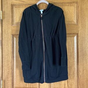 5/$15 Isabel Maternity Black Zip-Up Hoodie Small (Maternity)